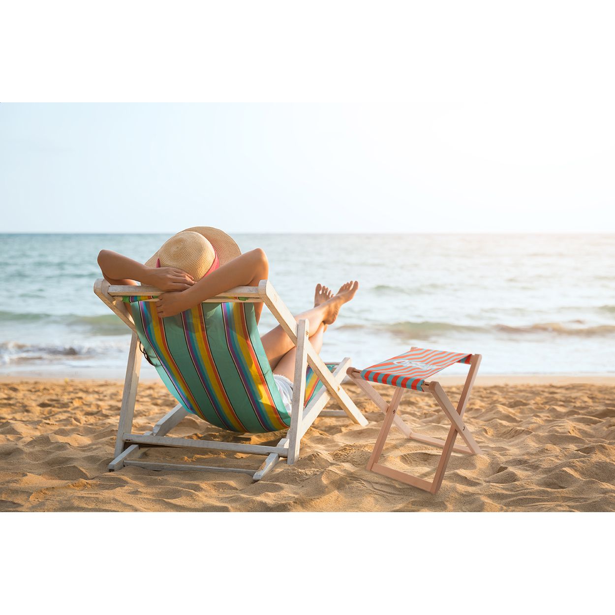 Nissi Individueller Strandhocher - weiß - natur-836