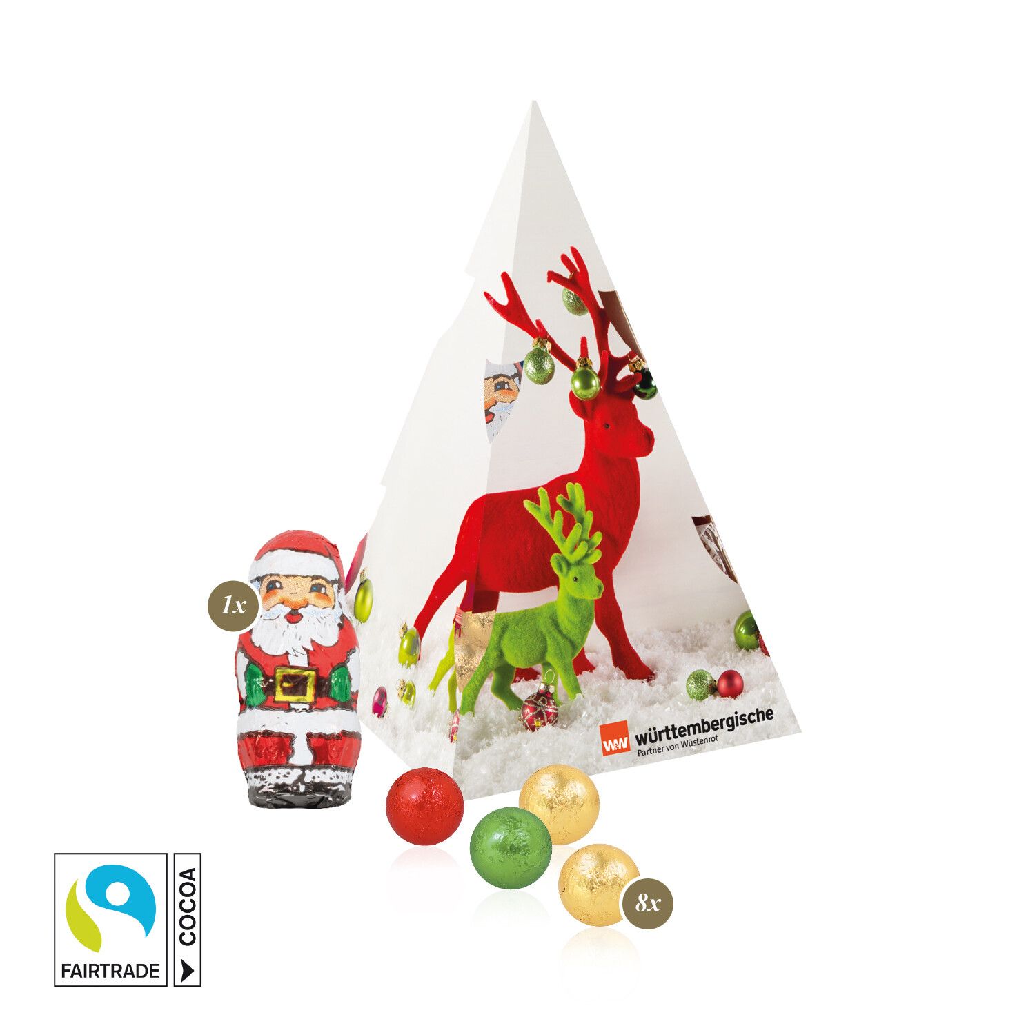 Präsent "Weihnachtsbaum" mit Fairtrade Schokolade-573