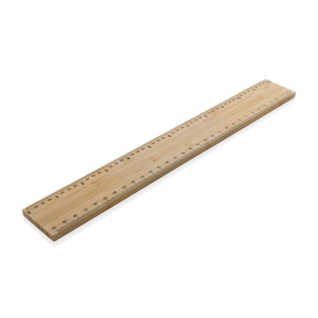 Timberson extra dickes 30cm doppelseitiges Bambuslineal - braun-1