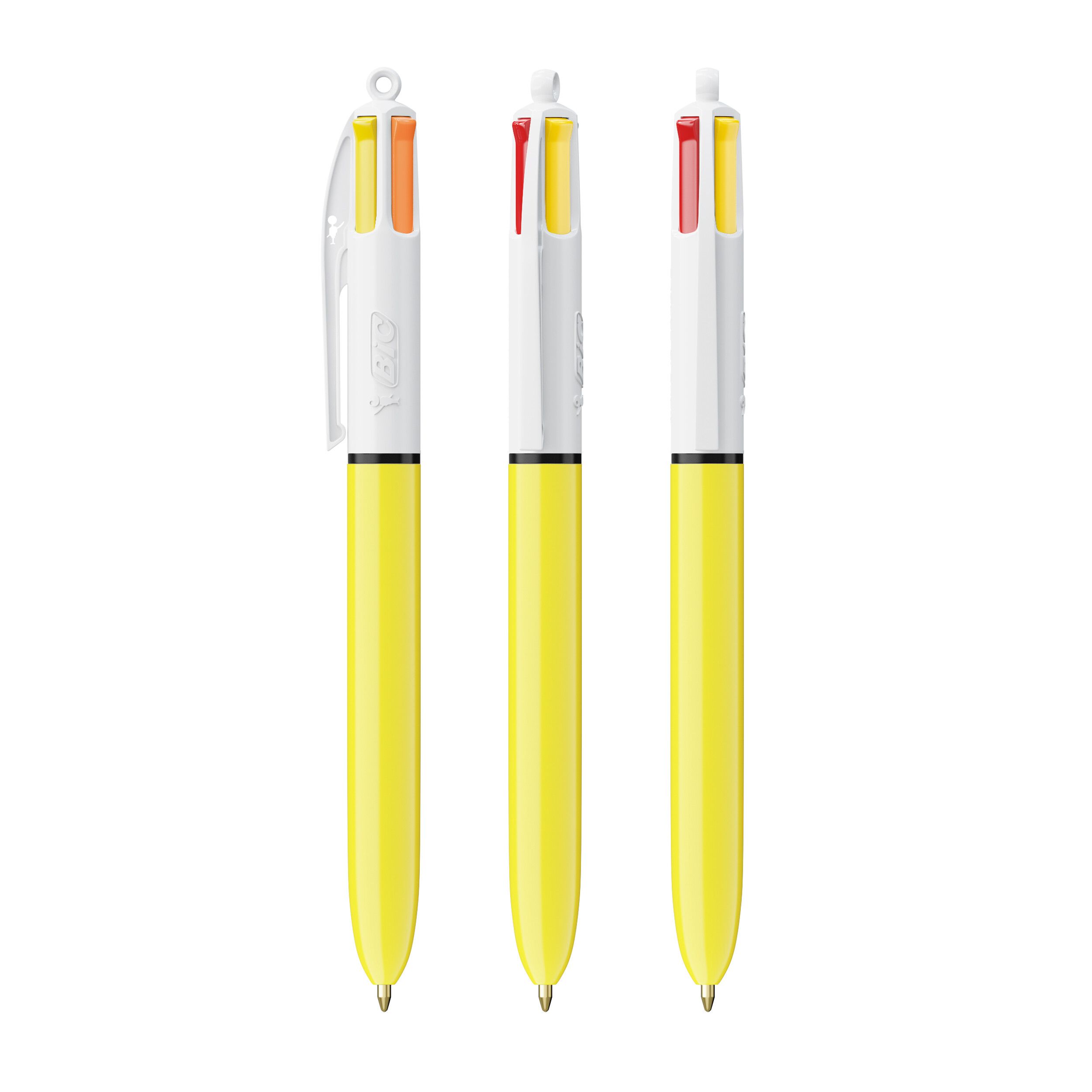 BIC® 4 Colours® Sun Kugelschreiber - weiß - gelb-796