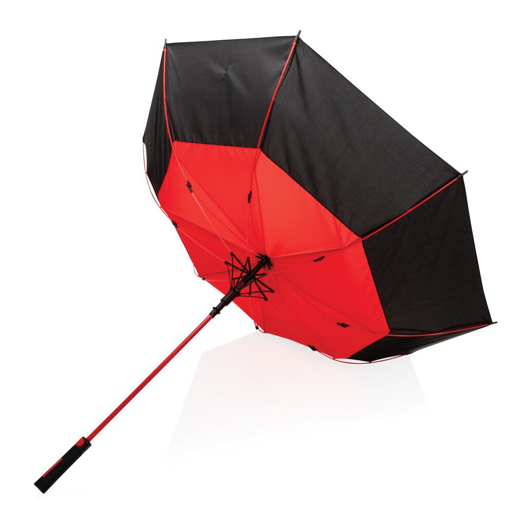 27" Impact AWARE™ RPET 190T Auto-Open Stormproof-Schirm - rot-707