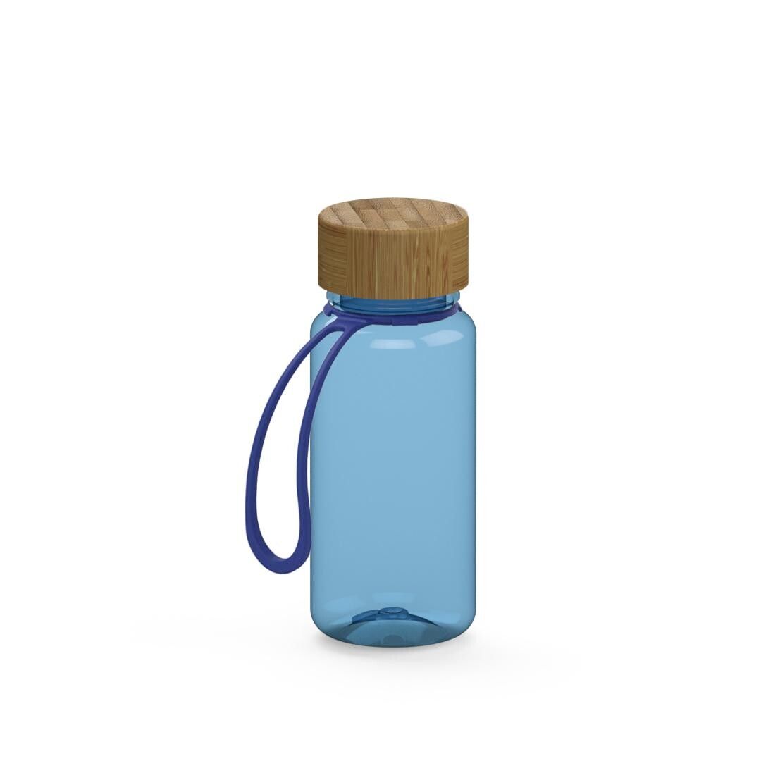 Trinkflasche Natural, 400 ml, inkl. Strap - transparent-blau - blau-814