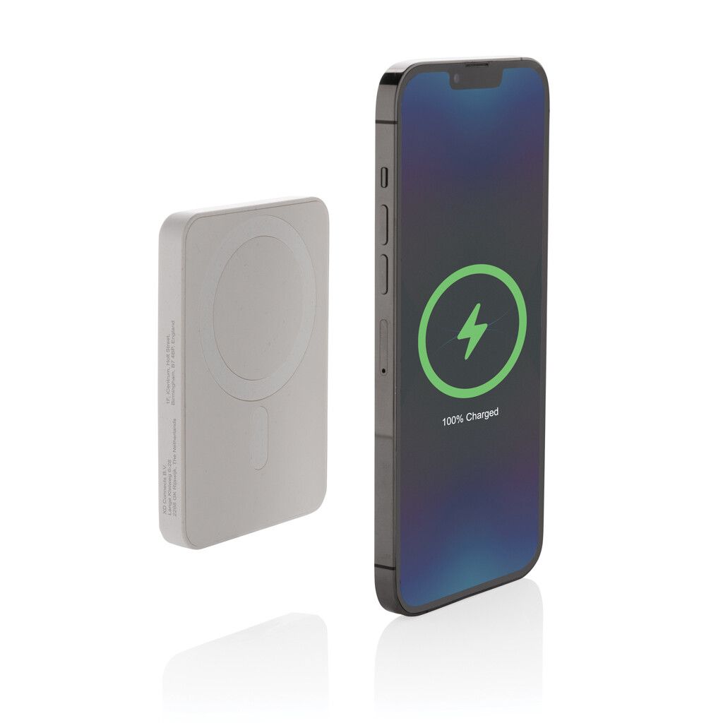Magnetix 5.000mAh magnetische Powerbank aus RCS recycel. ABS - weiß-755