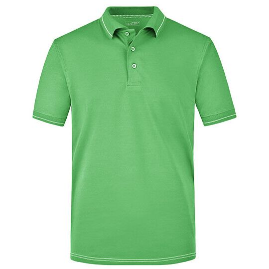 Men´s Elastic Polo - lime green - white-953