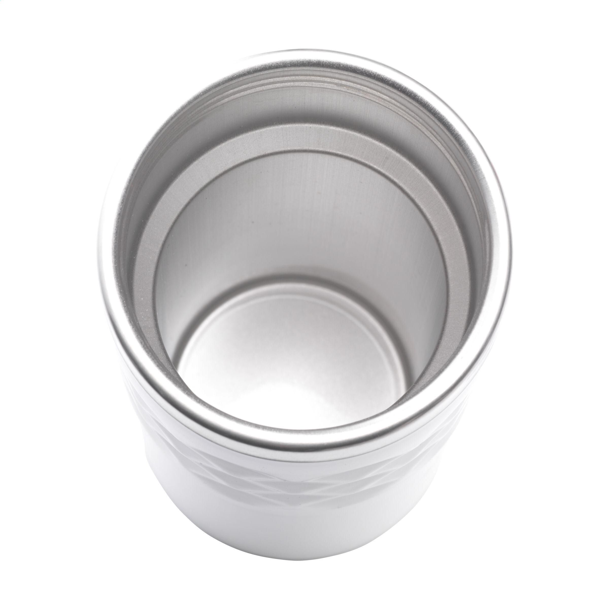 Geometric Mug RCS Recycled Steel 280 ml Thermobecher - weiß-743