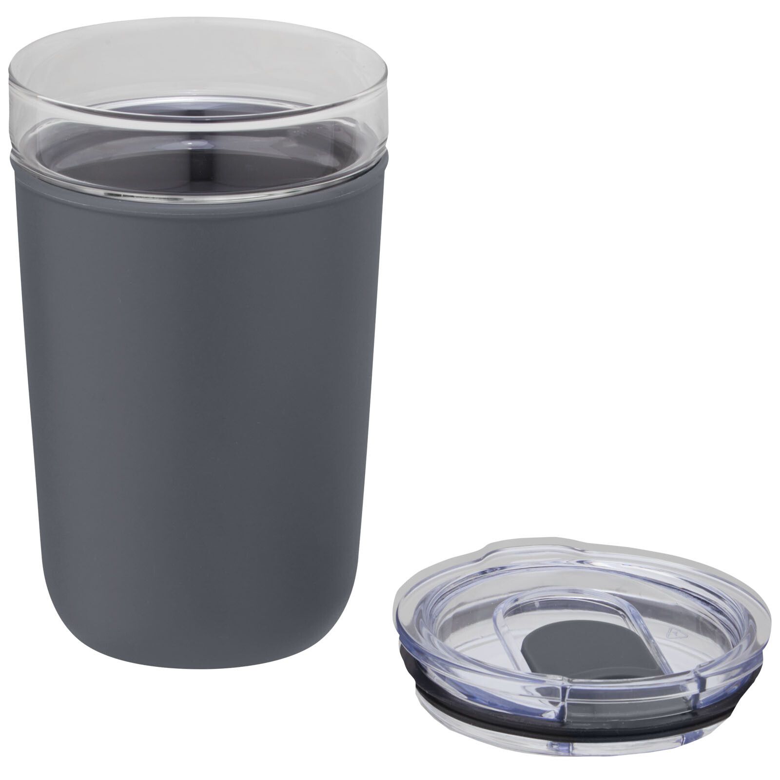 Bello 420 ml Glasbecher mit Außenwand aus recyceltem Kunststoff - grau-28