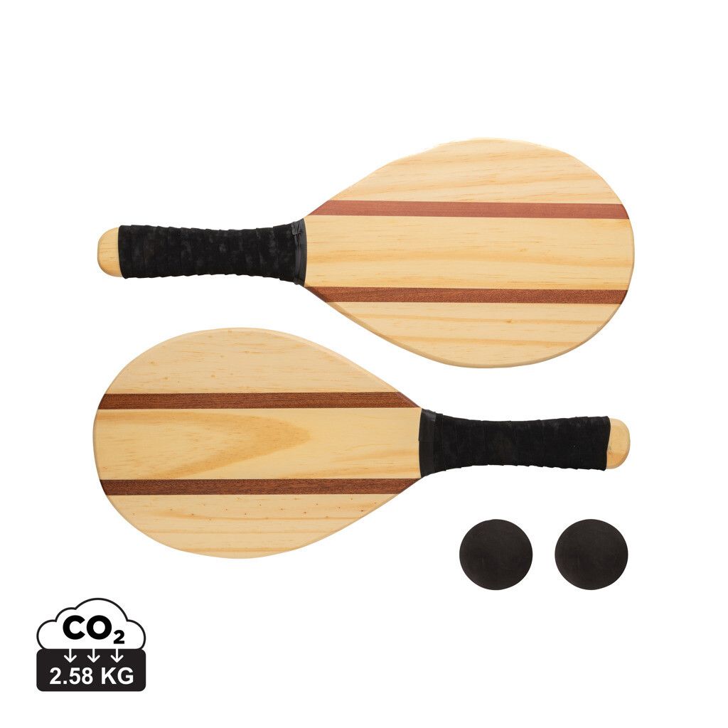 Frescobol Tennis-Set aus Holz - braun-323