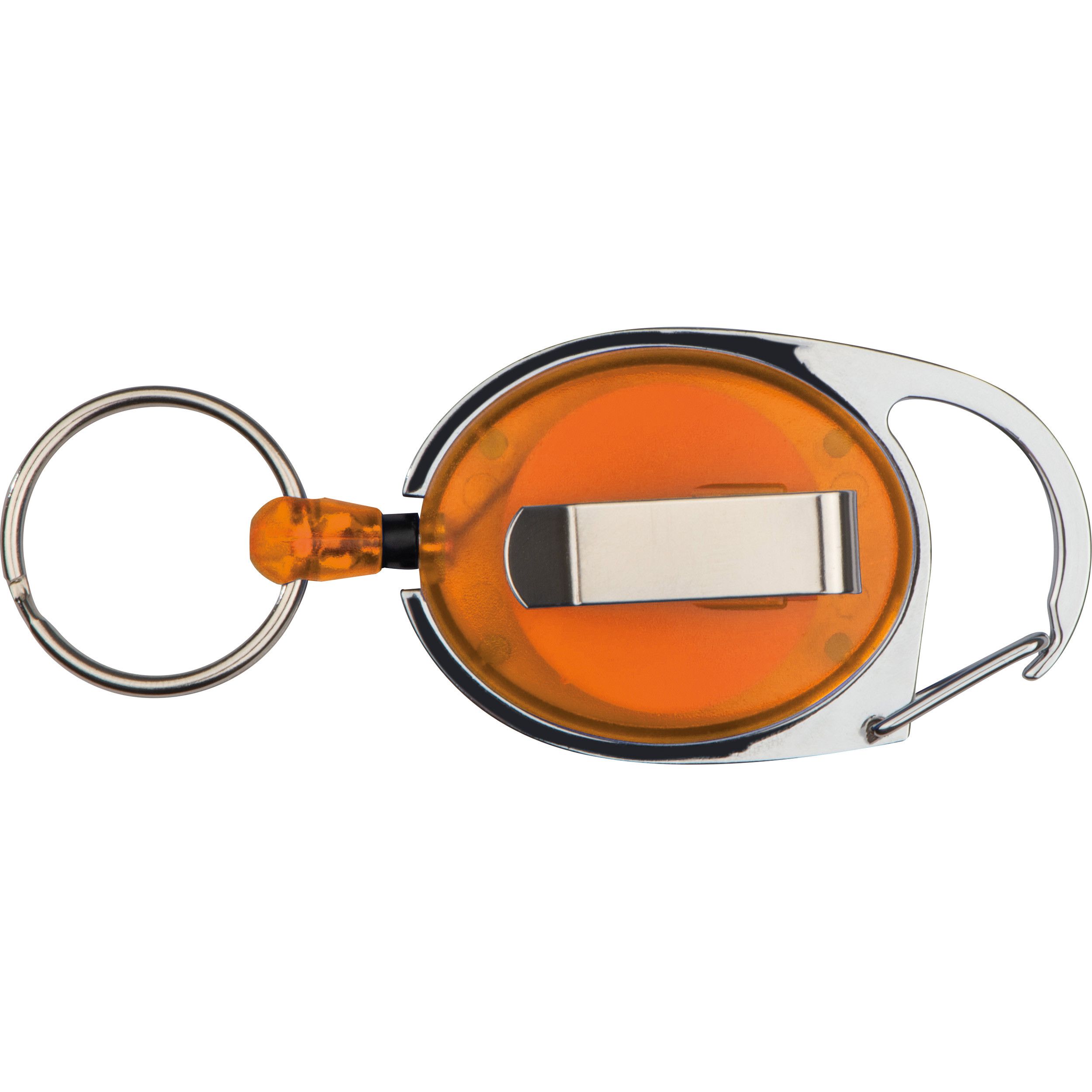 Schlüsselanhänger mit Karabiner und ausziehbarem Schlüsselring DIANA - orange-199