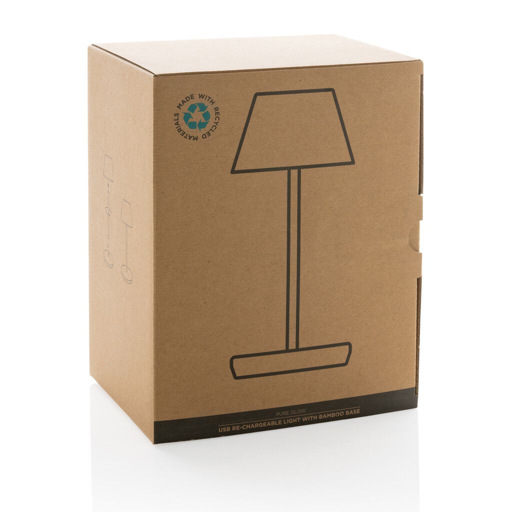 Pure Glow USB-Tischleuchte aus RCS recyceltem Kunststoff - weiß-610