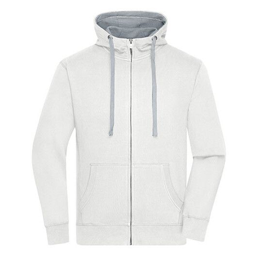Men´s Lifestyle Zip-Hoody - off white - grey heather-994