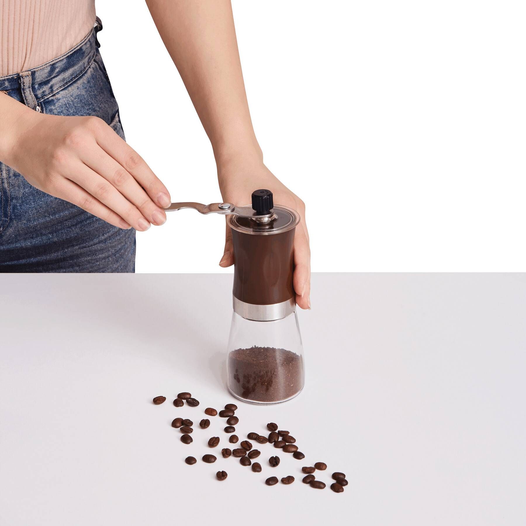 Kaffeemühle AROMATICALLY - braun - silber - transparent-349