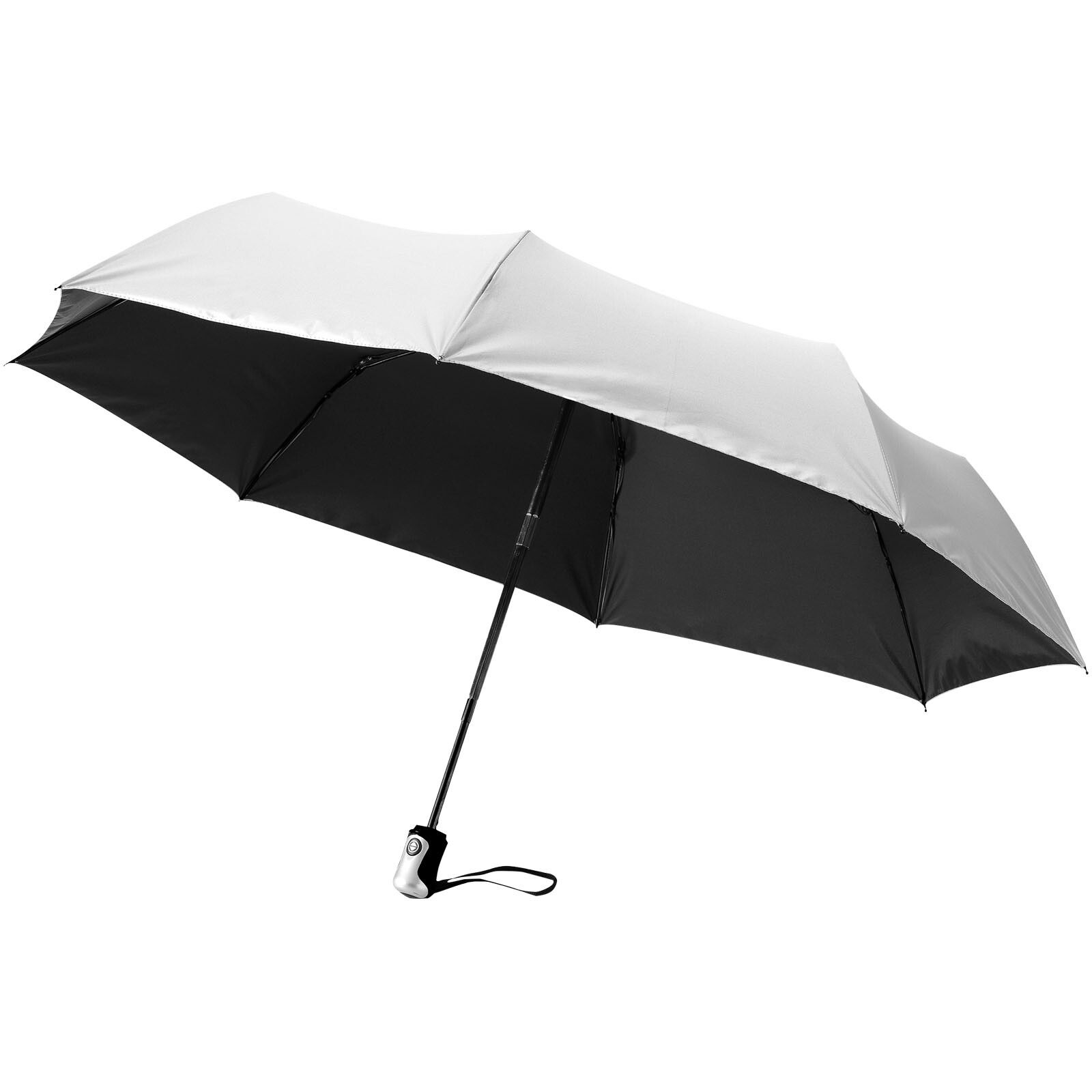 Alex 21,5" Vollautomatik Kompaktregenschirm - silber -  schwarz-708