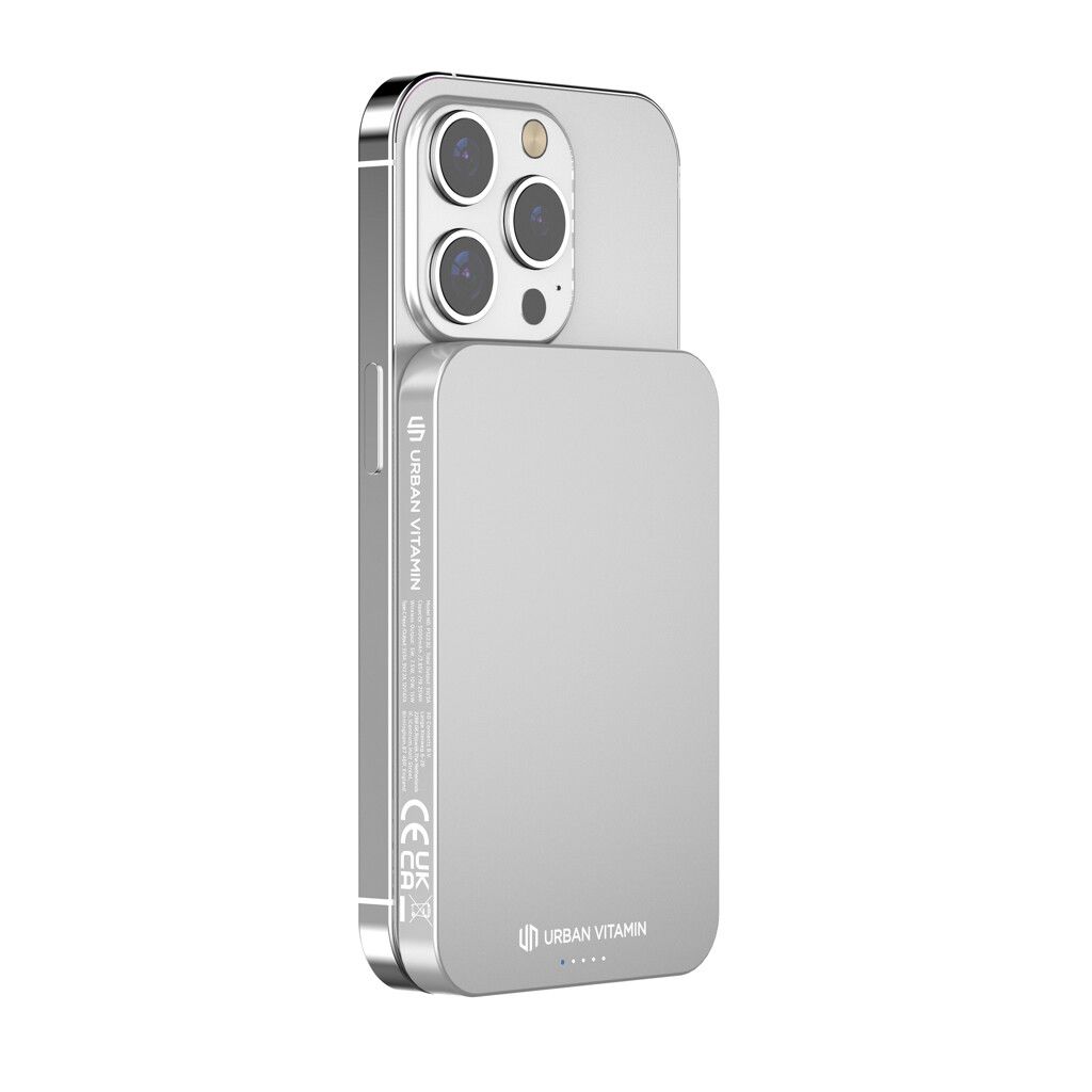 Urban Vitamin Richmond 5000mAh Powerbank aus RCS Plastik/Alu - silber-825