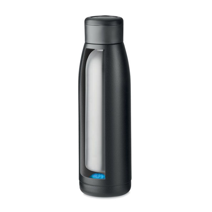 Doppelwandige Flasche 400 ml CALEFRIO - schwarz-296
