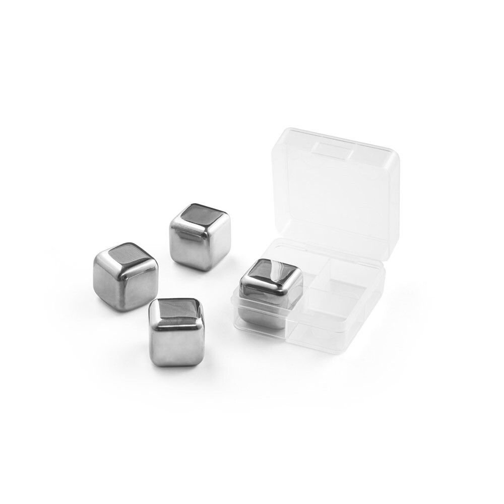 GLACIER Set mit wiederverwendbaren Würfeln aus rostfreiem Stahl - silber-713
