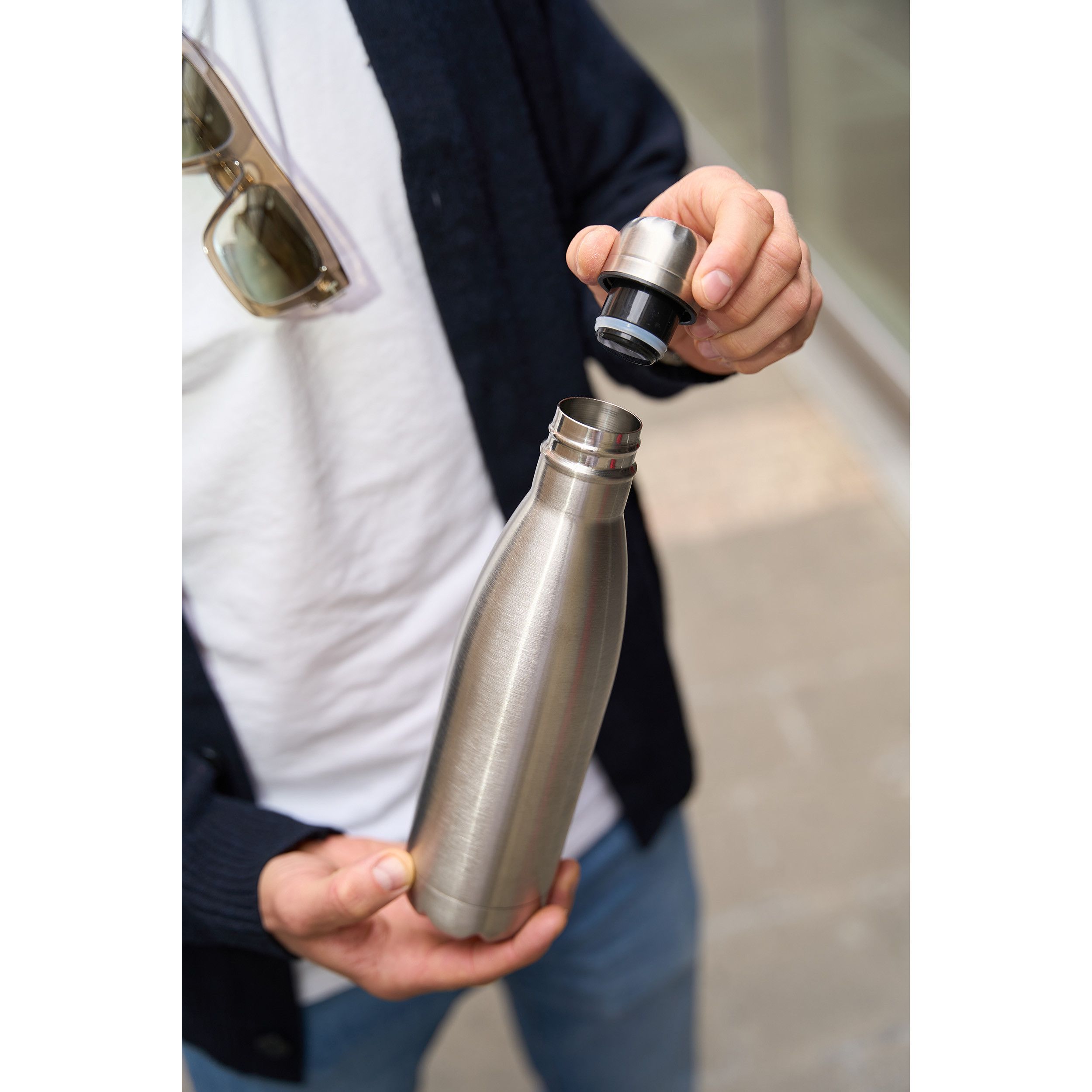 Isolierflasche Bree - silbergrau-671