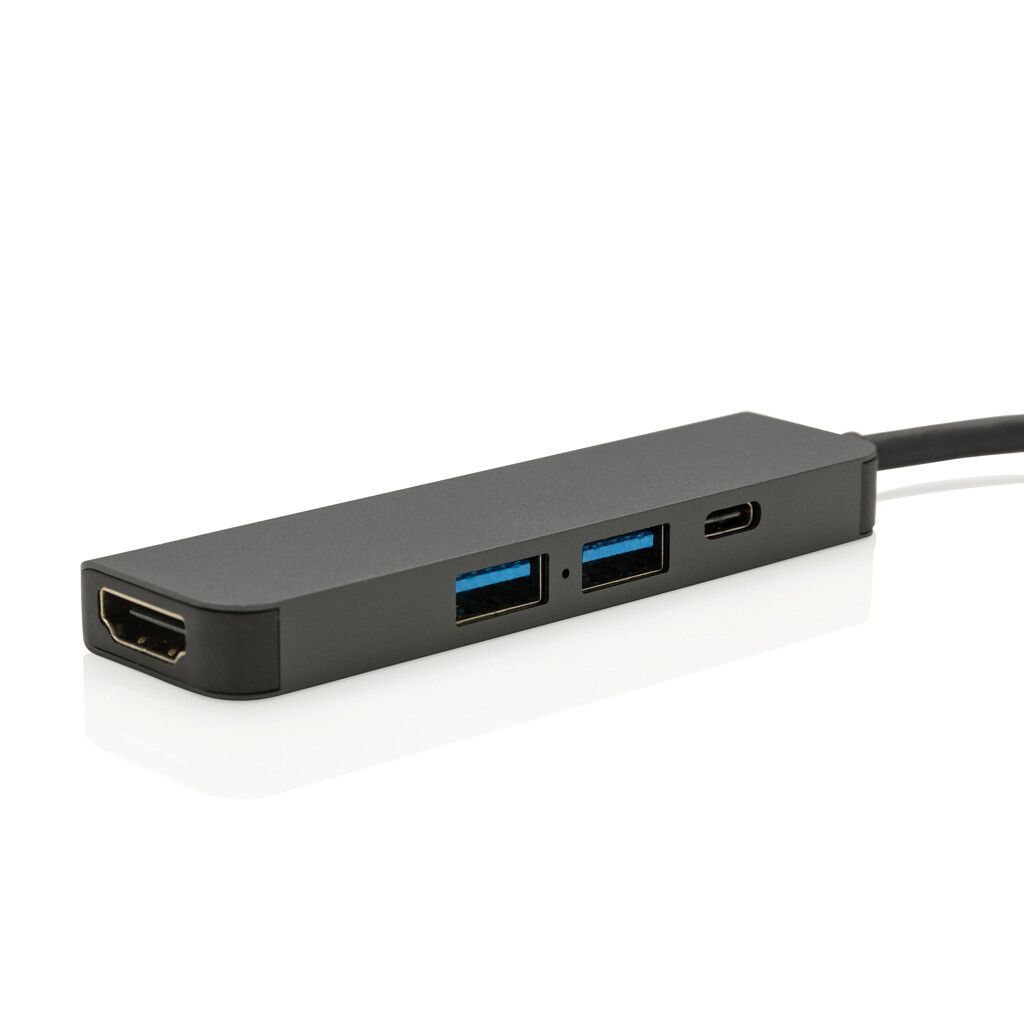 Terra Hub aus RCS recyceltem Aluminium mit HDMI-Input - grau-922