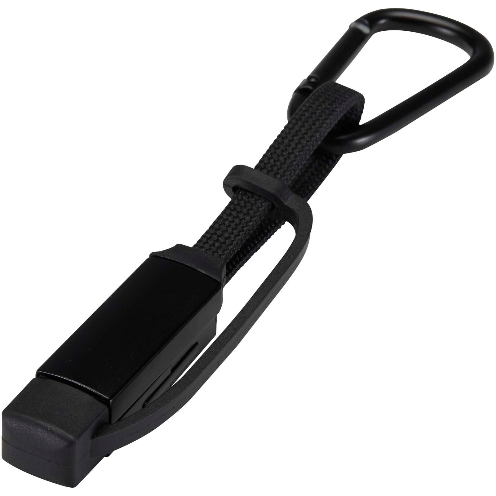 Algieba 65 W 3-in-1-Ladekabel aus recyceltem Aluminium mit Karabiner - schwarz-738