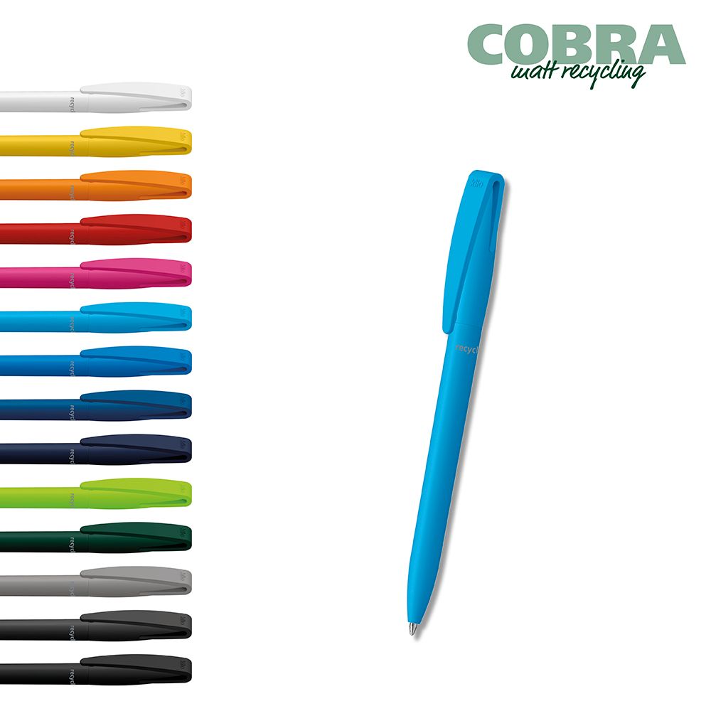Drehkugelschreiber Cobra matt recycling - hellblau-552