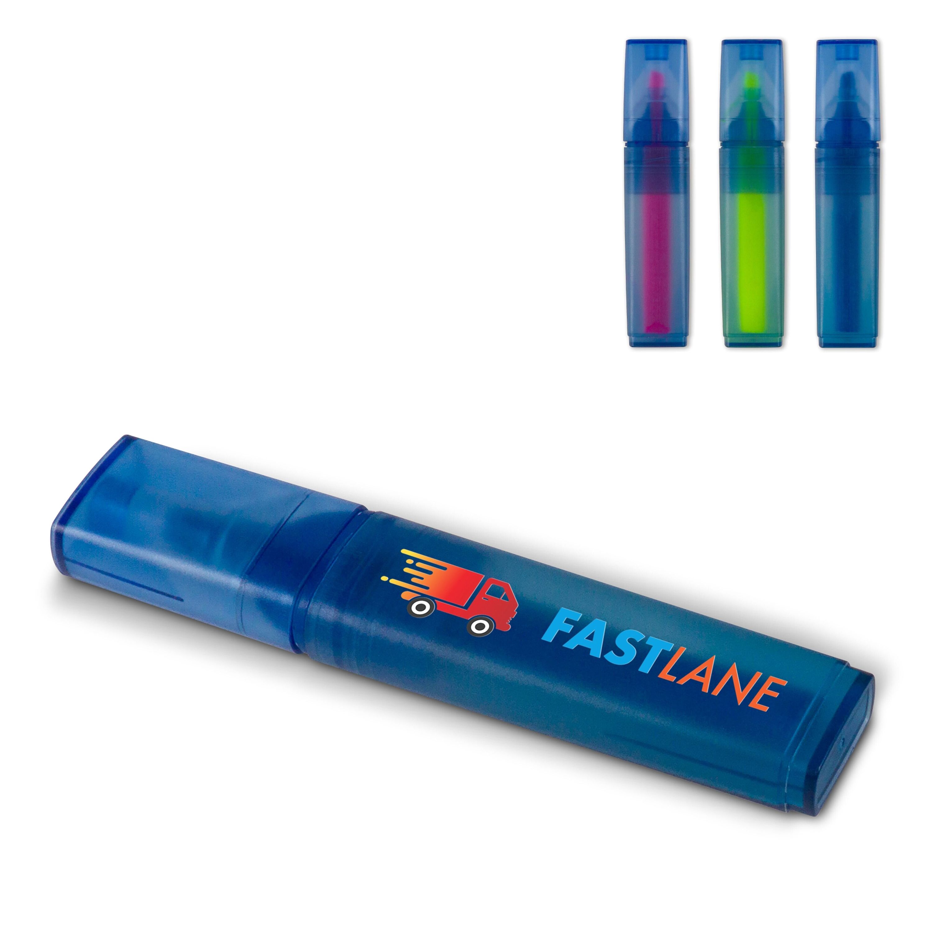 Textmarker aus R-PET-Material - blau  -  blau-970