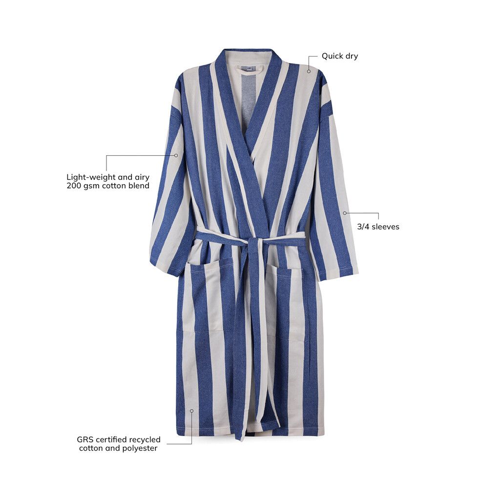 VINGA Ornos GRS Hamam-Bademantel L/XL - blau-644