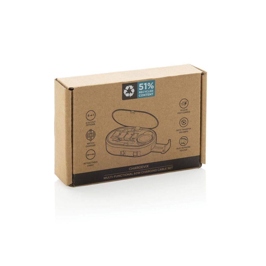 Chargevix Multifunktionales 60W-Lade-Set aus RCS rPlastic - schwarz-931