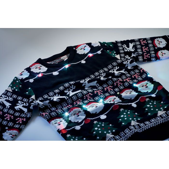 Weihnachts-LED-Pullover S/M SHAMIS - schwarz-163