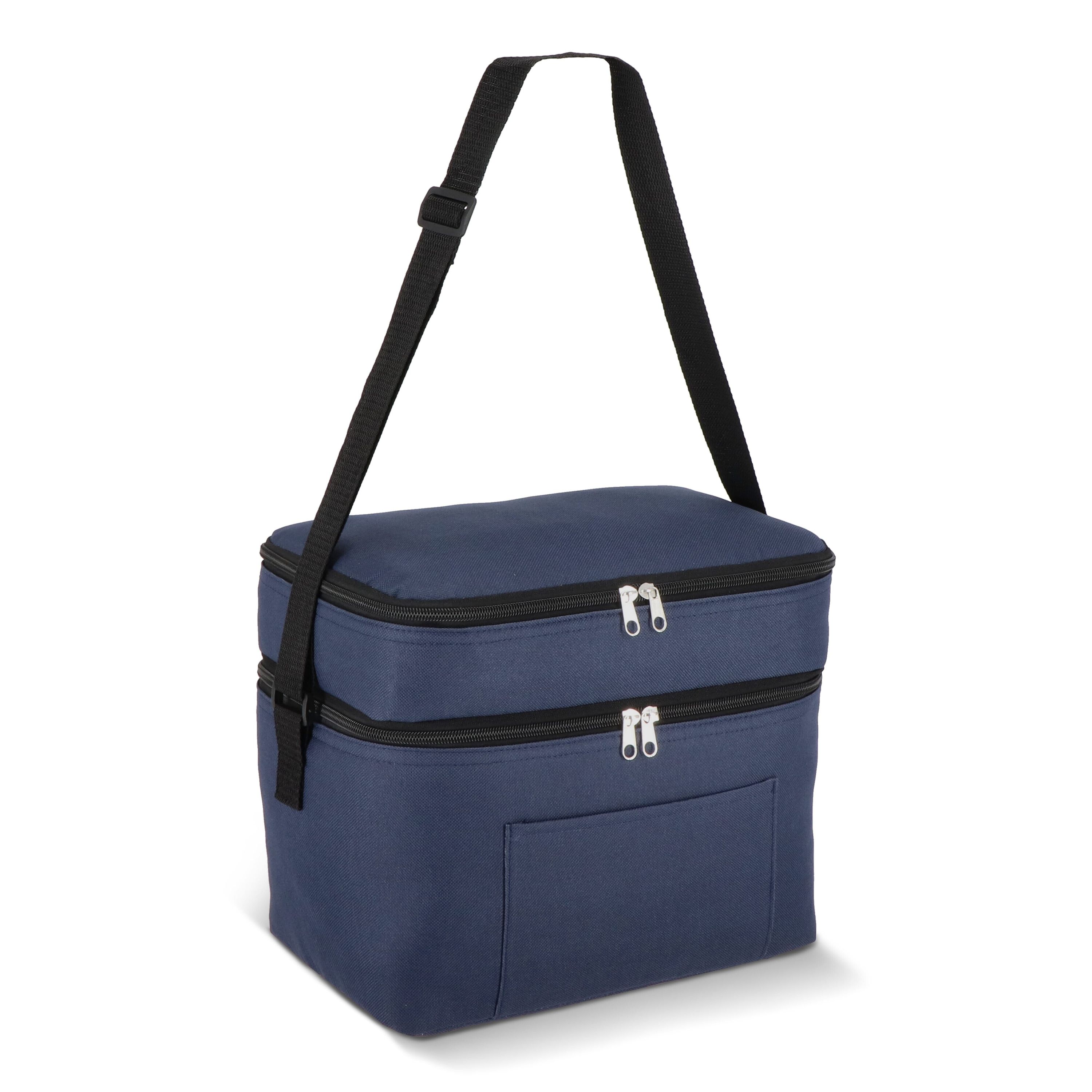 R-PET 600D Doppelfach-Kühltasche 30 x 20 x 25cm 12L - dunkelblau-806
