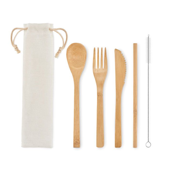 Besteck-Set Bambus SETSTRAW - beige-700