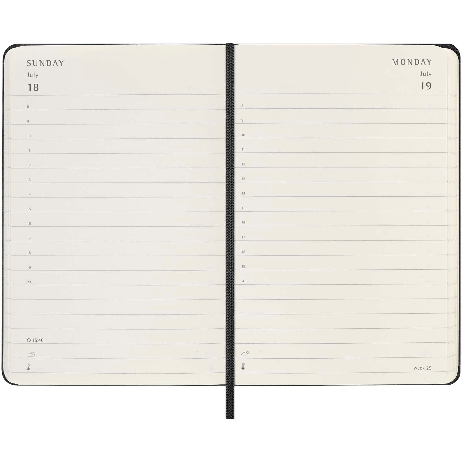 Moleskine Hardcover 12 Monate Tageskalender , Pocket-Format - schwarz-353