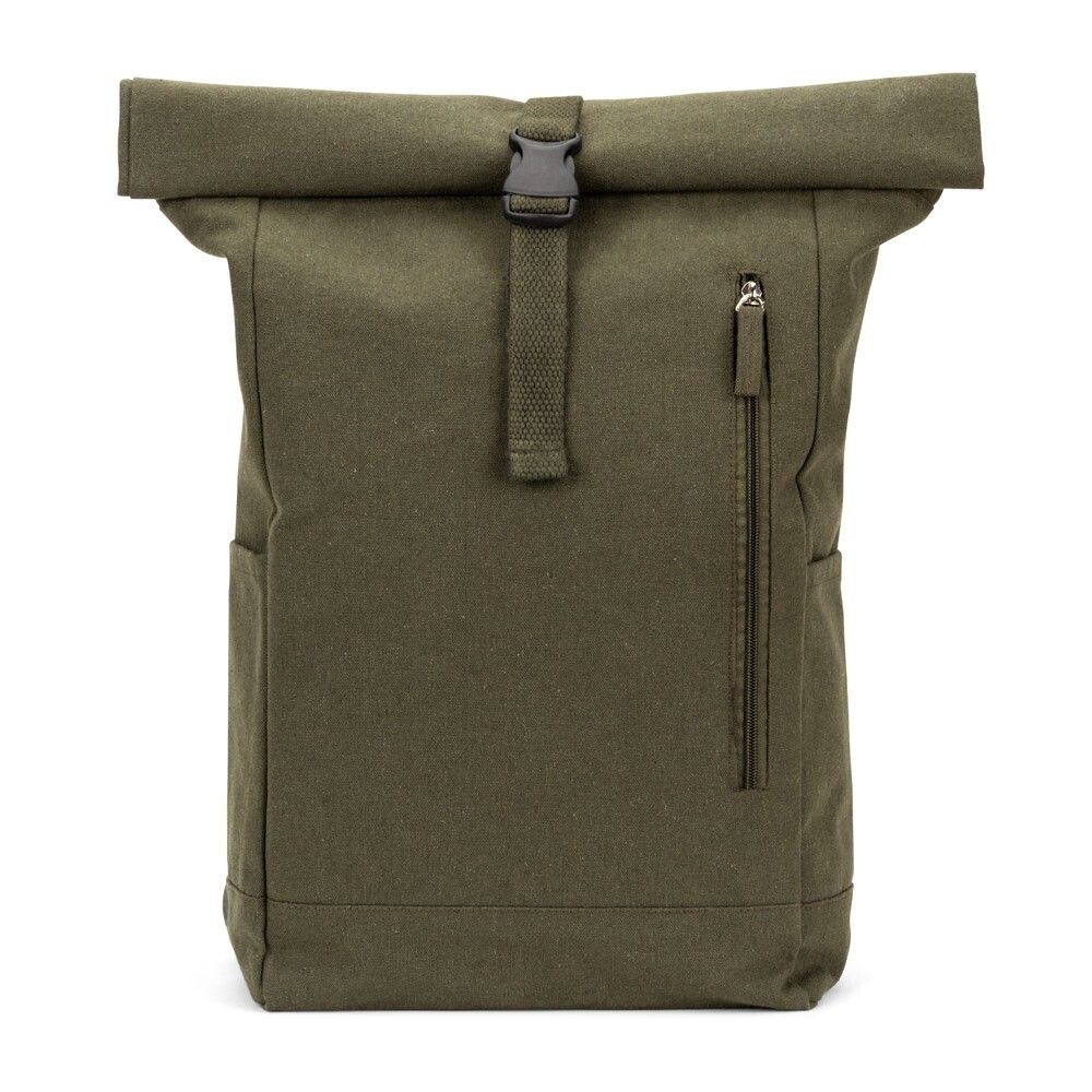 SAINT Roll-Top-Rucksack aus recyceltem Baumwolle und recyceltem Polyester (380 g/m²) - dunkelgrün-179