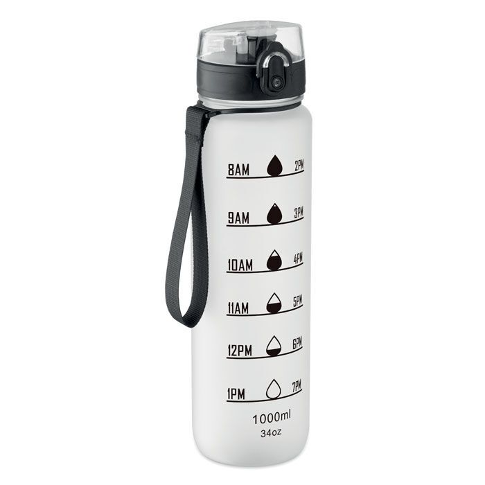 Sport-Trinkflasche RPET 1L ISFORDEN MARK - transparent weiß-980