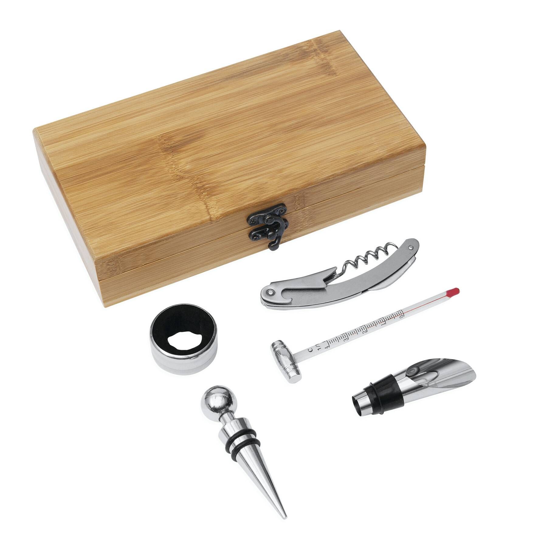 Weinset BAMBOO PLEASURE - braun - silber-432