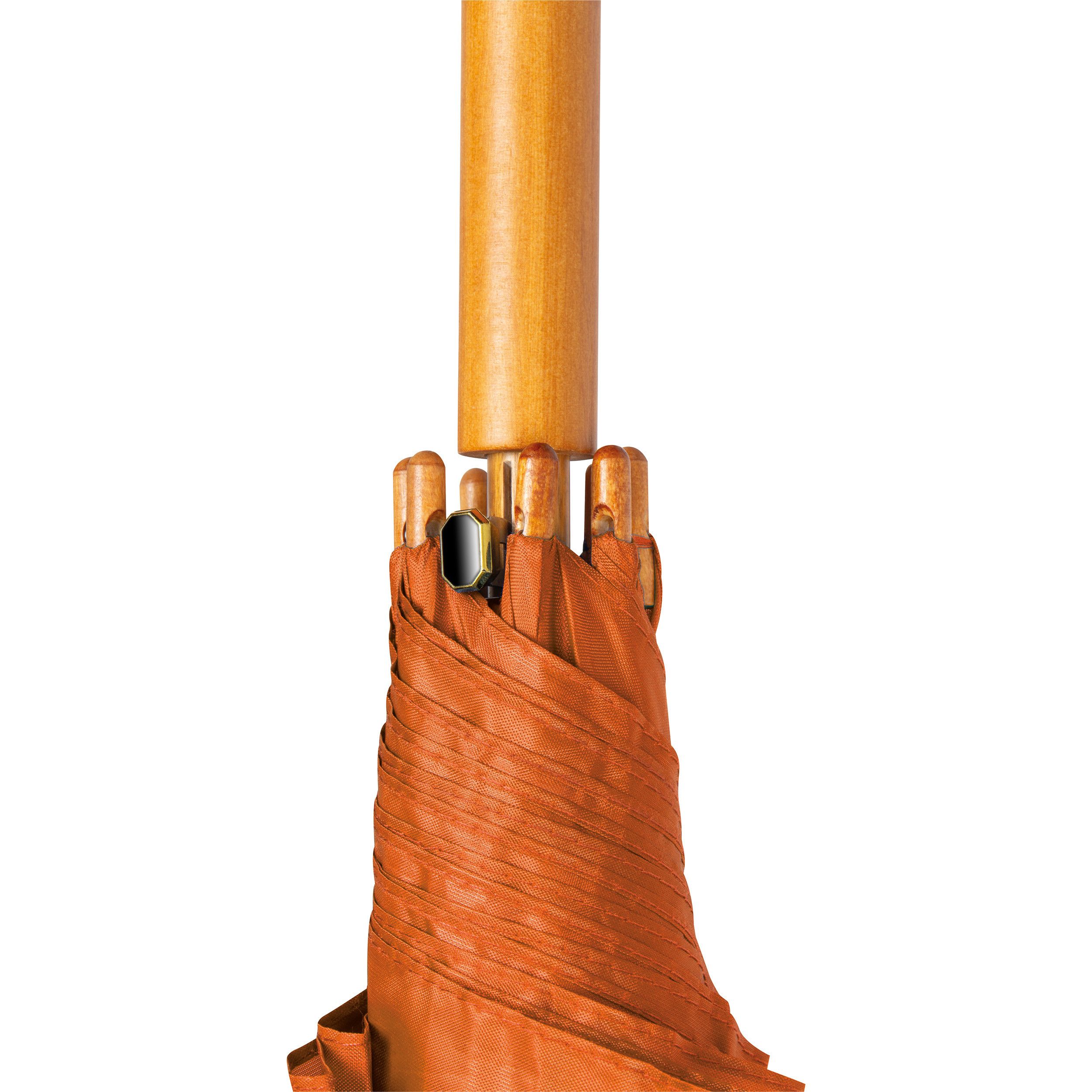 XL Holz Automatikschirm Nancy - orange-861