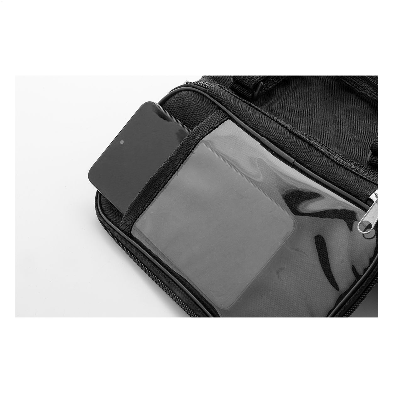 Velofon Plus RPET-Fahrrad-Handyhaltertasche - schwarz-927