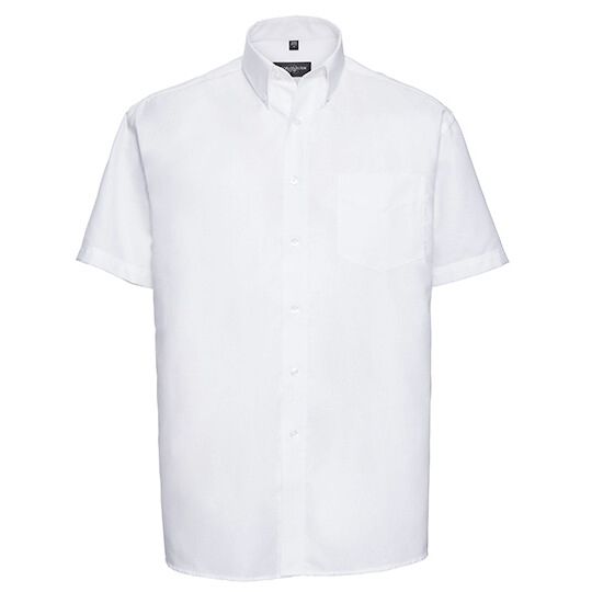 Men's Short Sleeve Classic Oxford Shirt - white-536
