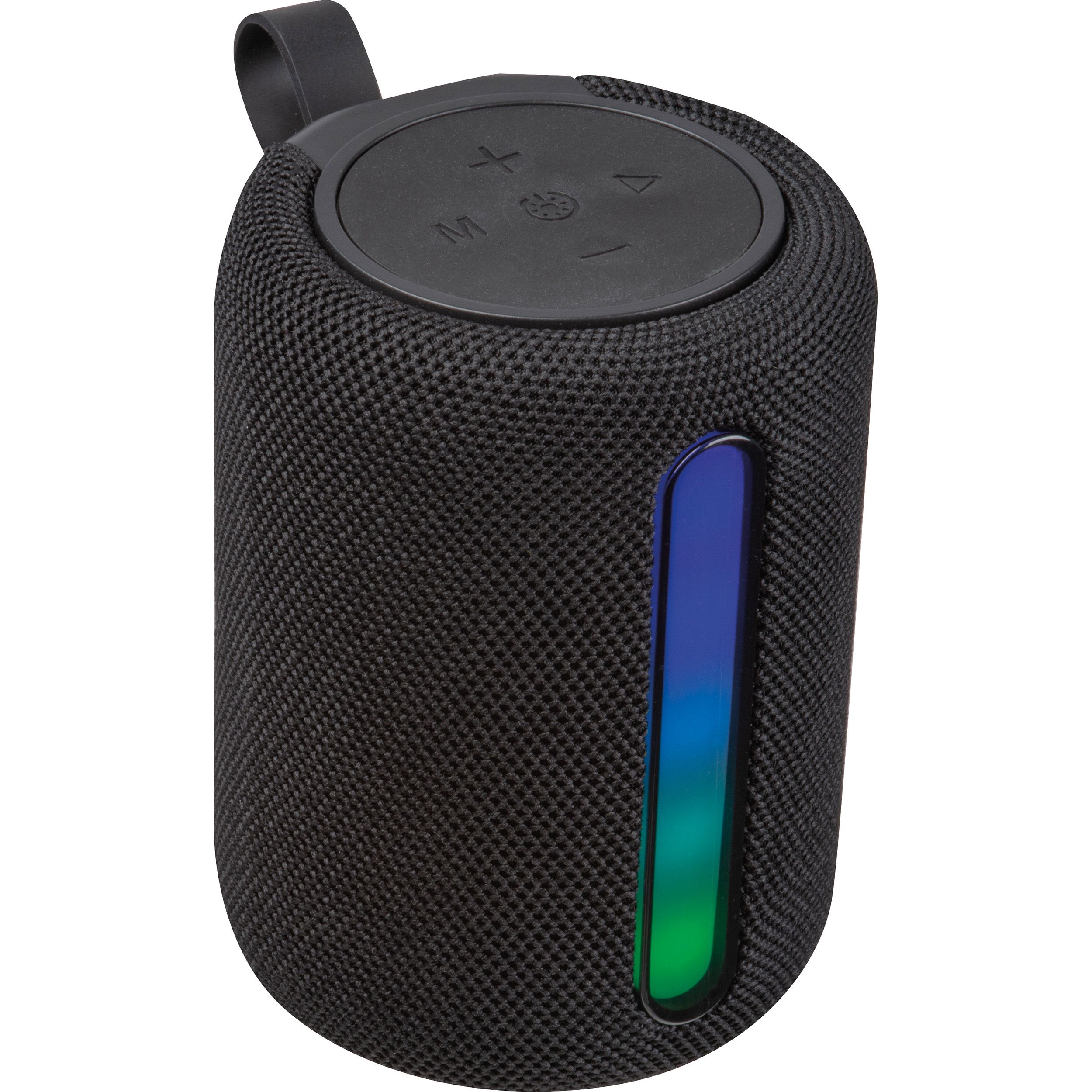 Lautsprecher mit LED Licht, rund - schwarz-670