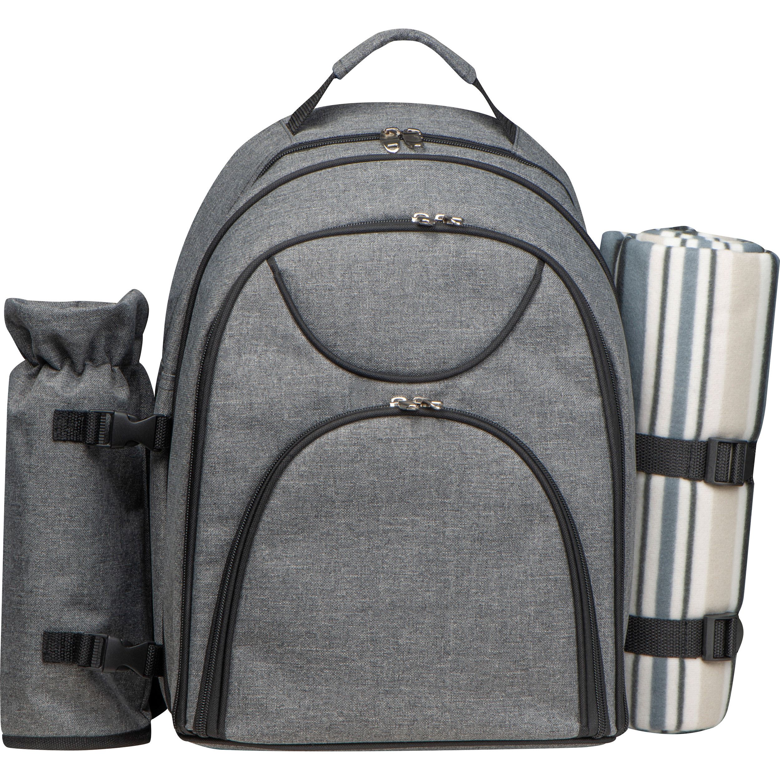 Picknickrucksack für 4 Personen mit Picknickdecke - anthrazit-81