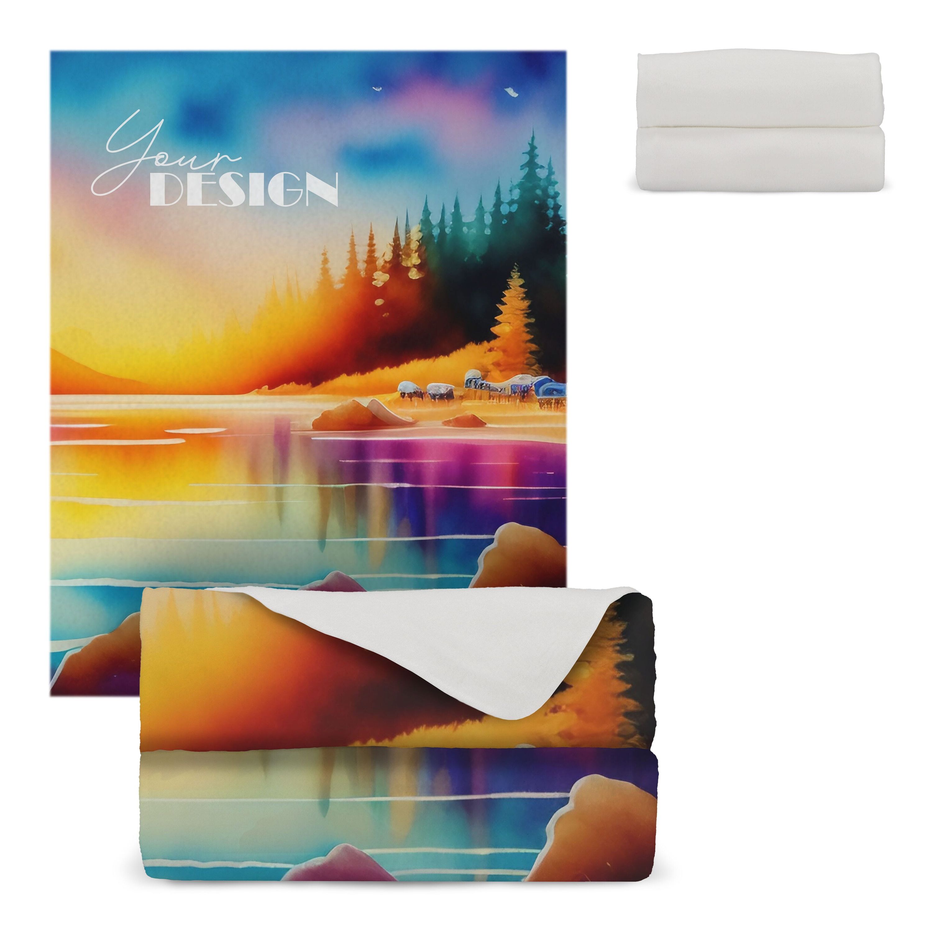R-PET Fleece-Decke Sublimation 120 x 150 cm 250 g/m² - weiss-385