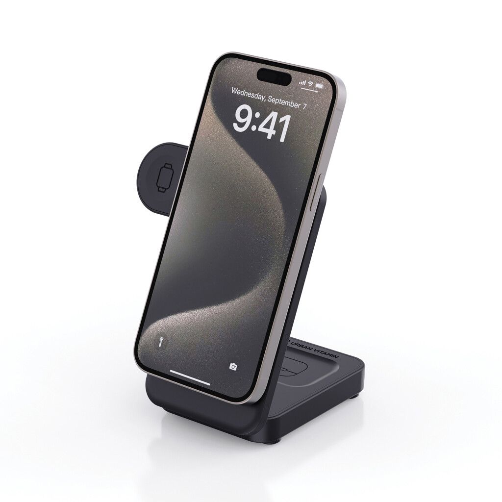 Urban Vitamin Arcadia 15W 3in1 Magnet-Charger aus RCS rABS - schwarz-879