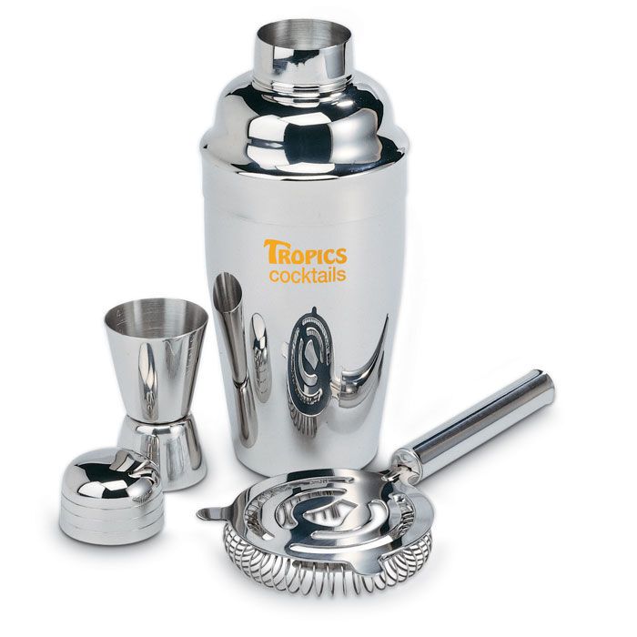 Cocktail-Set mit Shaker FIZZ - silber glänzend-462