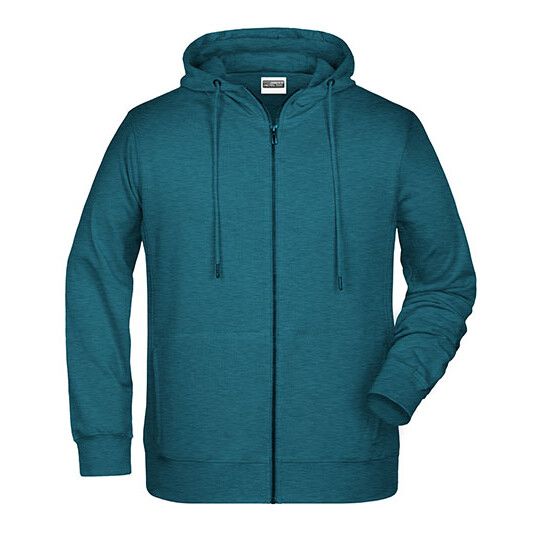 Men´s Zip-Hoody - petrol melange-864