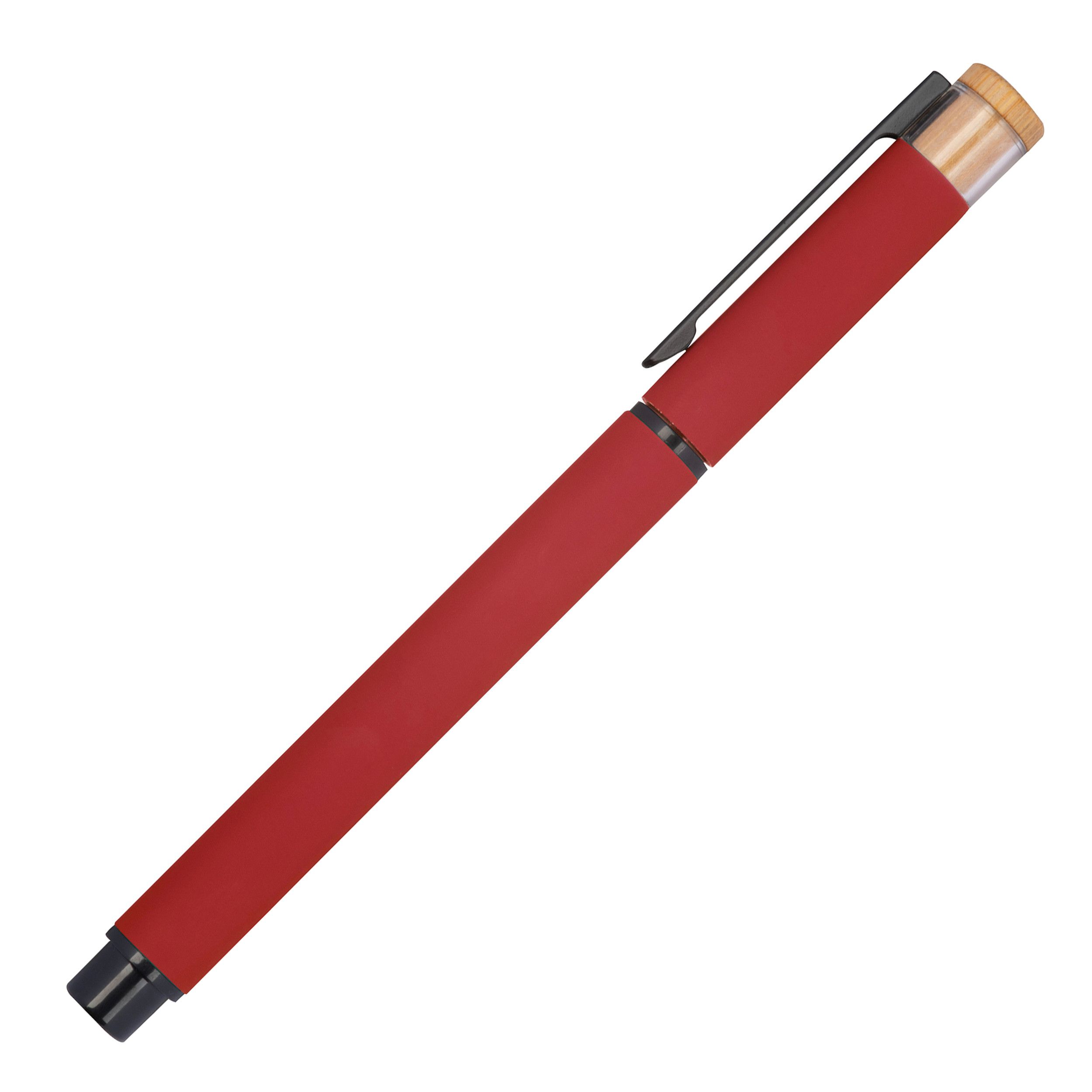 Schreibset mit Kugelschreiber und Rollerball aus recyceltem Aluminium  - rot-188