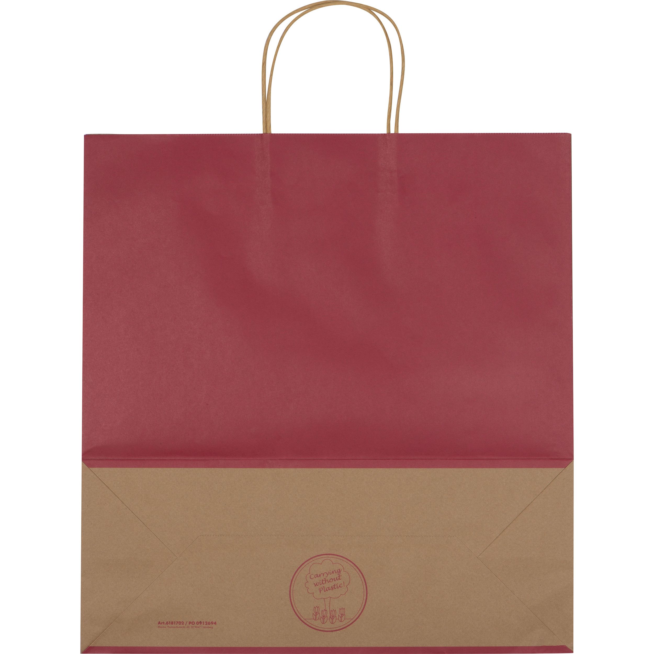 Recycelte Papiertasche groß - burgund-879