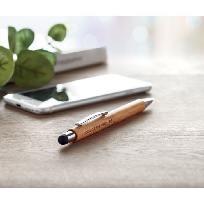 Druckkugelschreiber mit Stylus BAYBA - holz-155
