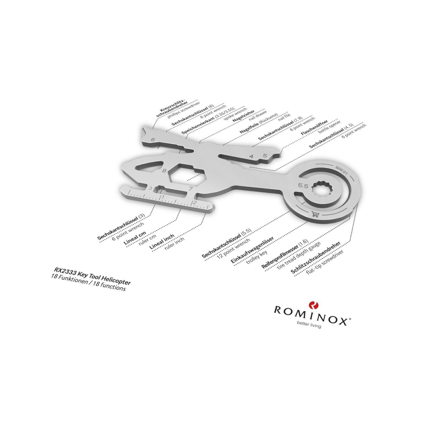 ROMINOX® Key Tool Helicopter - 18 Funktionen-689