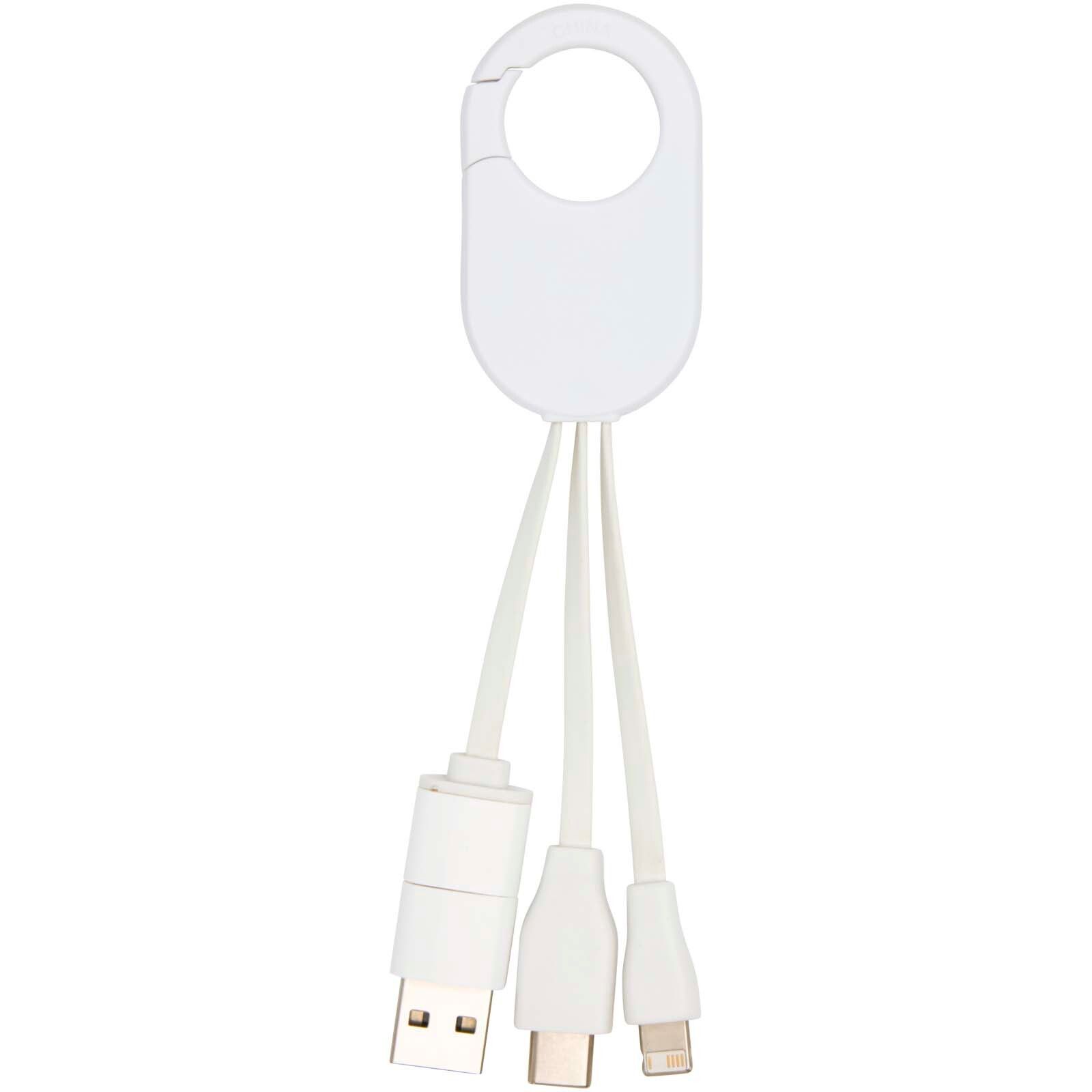 Troop 4-in-1 Ladekabel aus recyceltem Kunststoff - weiss-664