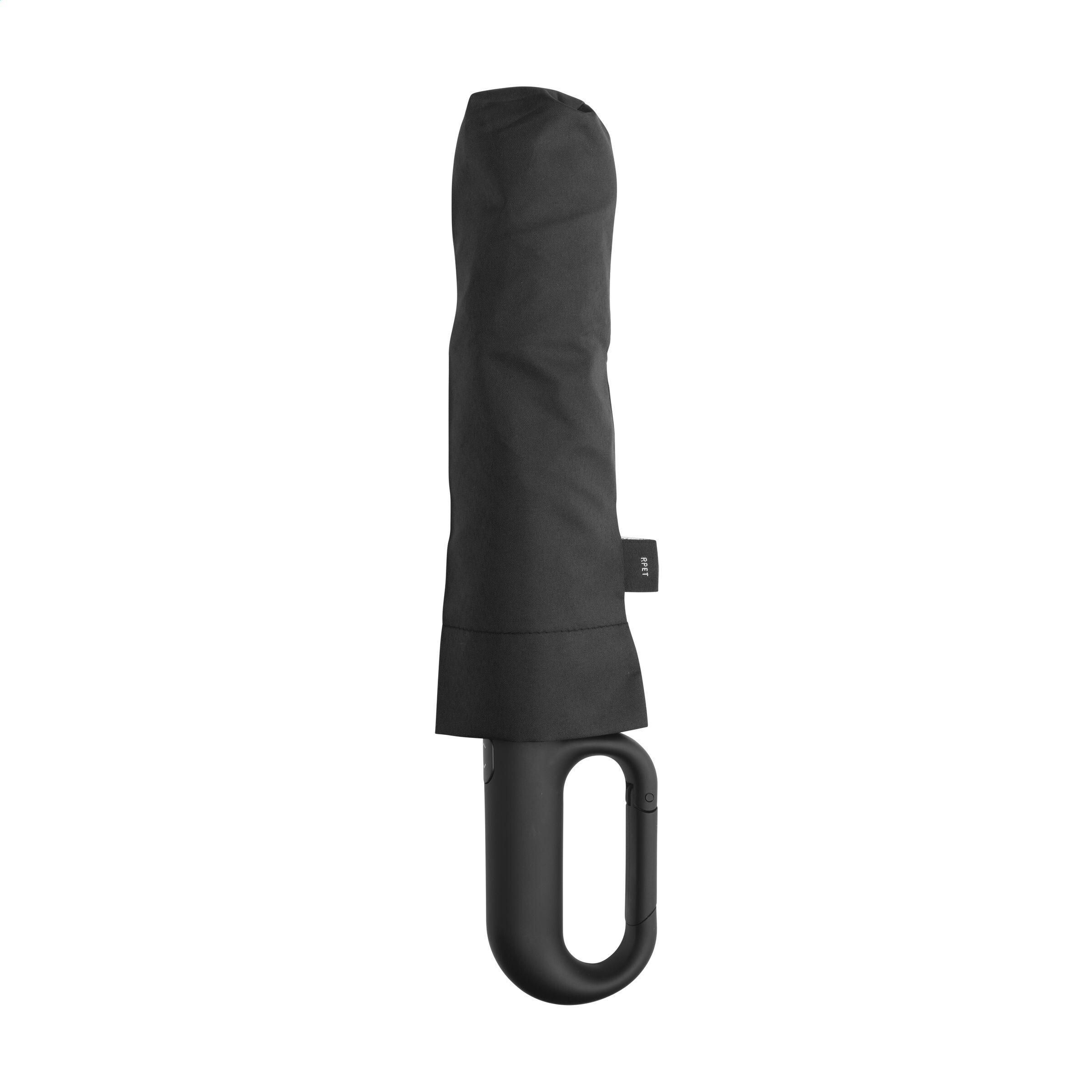 Carabiner RCS RPET faltbarer Regenschirm 21 inch - schwarz-934