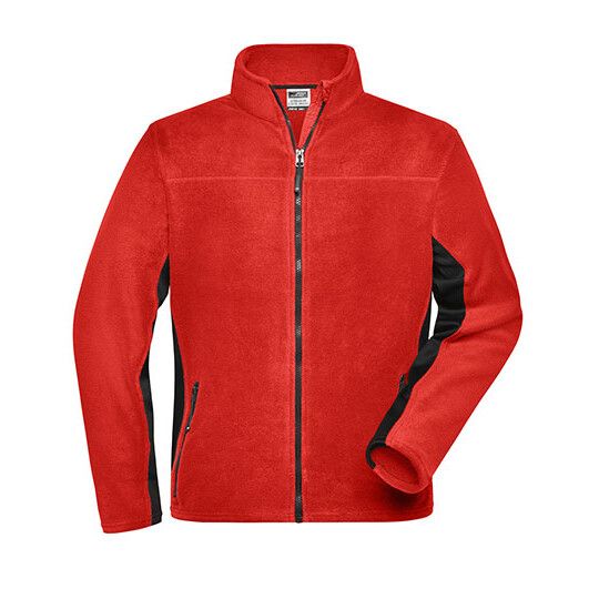 Men´s Workwear Fleece Jacket -STRONG- - red - black-317