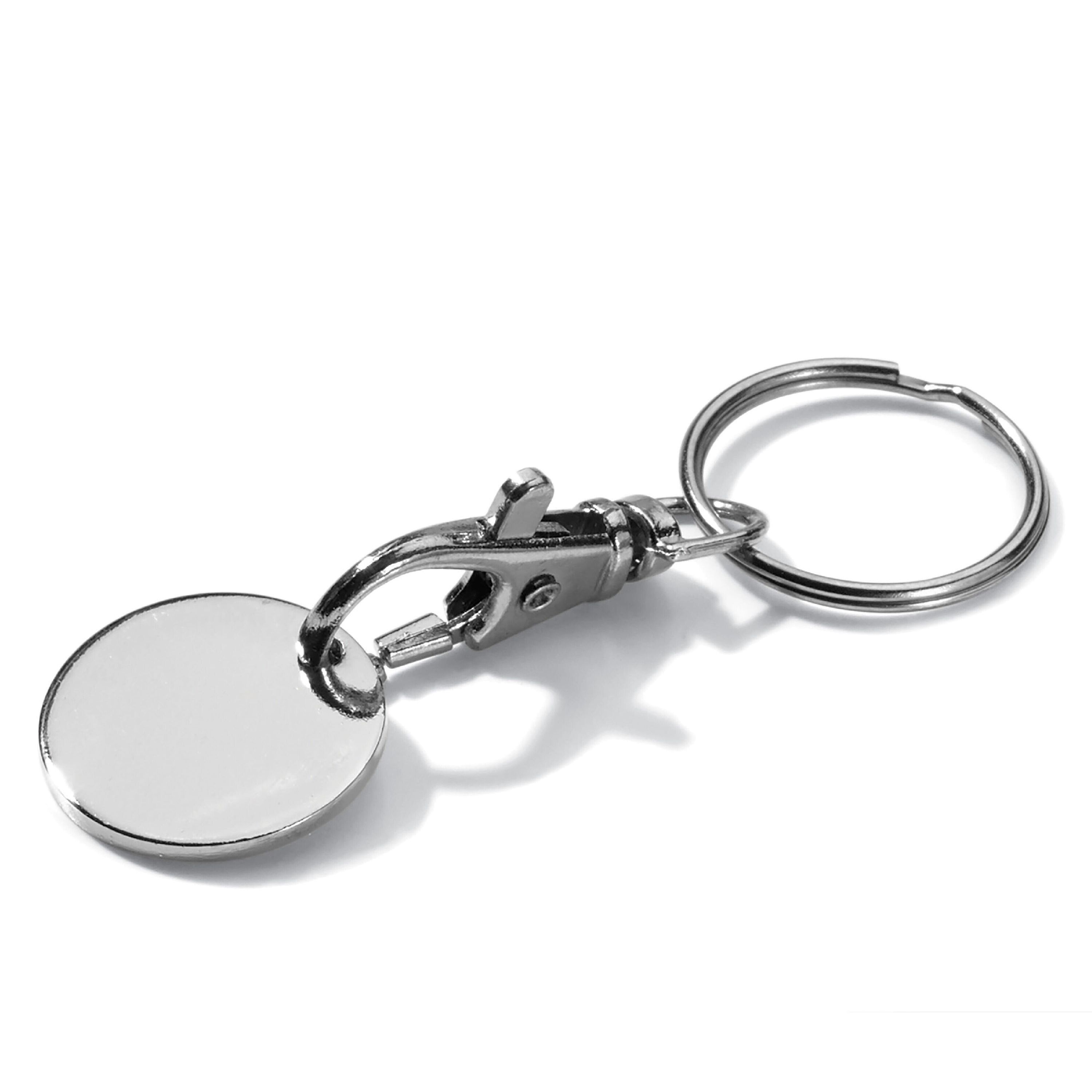 Schlüsselanhänger Einkaufswagenchip - silber-796